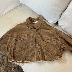 12th Tribe Brown Corduroy Cropped Jacket